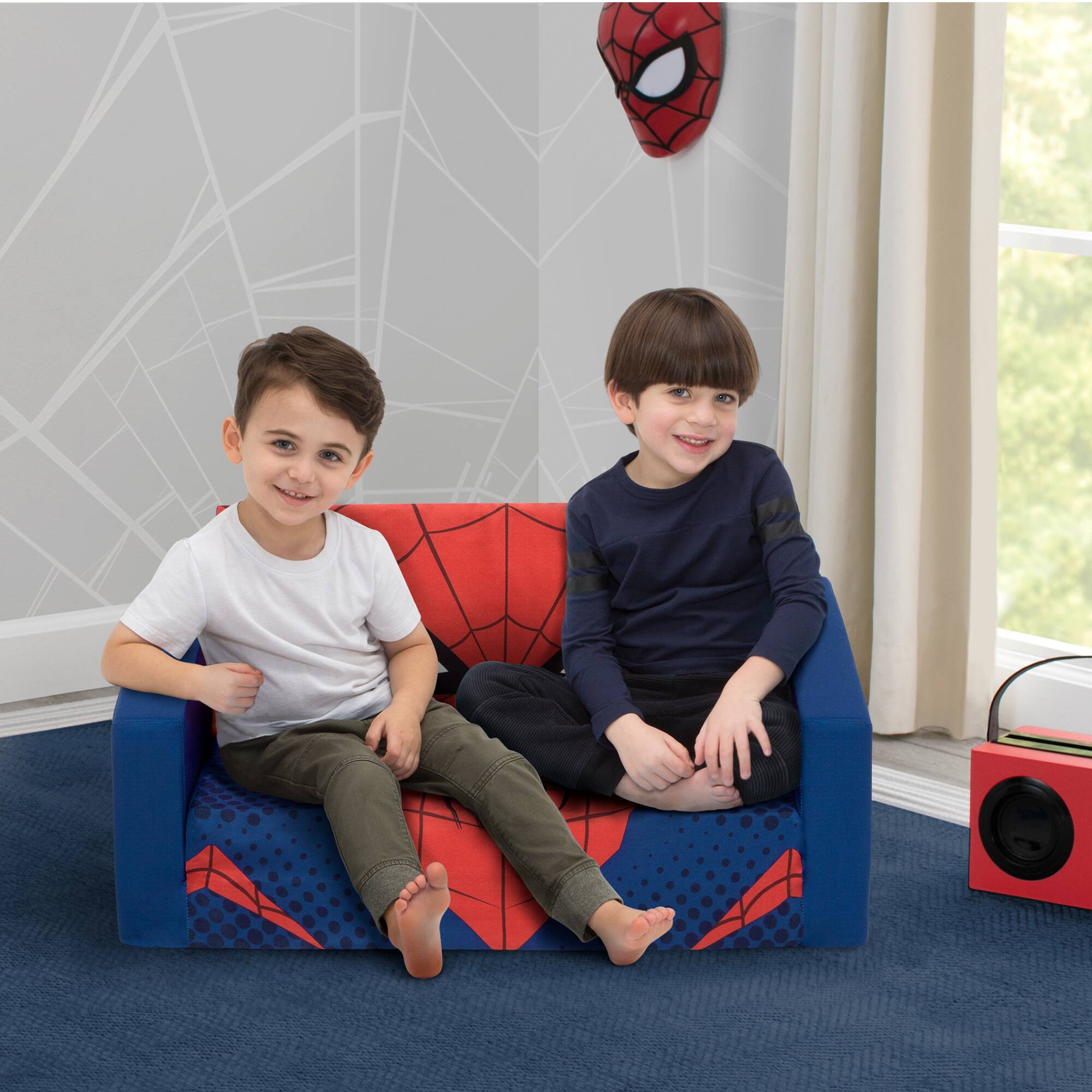 Marvel Spider Man Cozee Flip Out 2 In 1 Convertible Sofa To Lounger For Kids